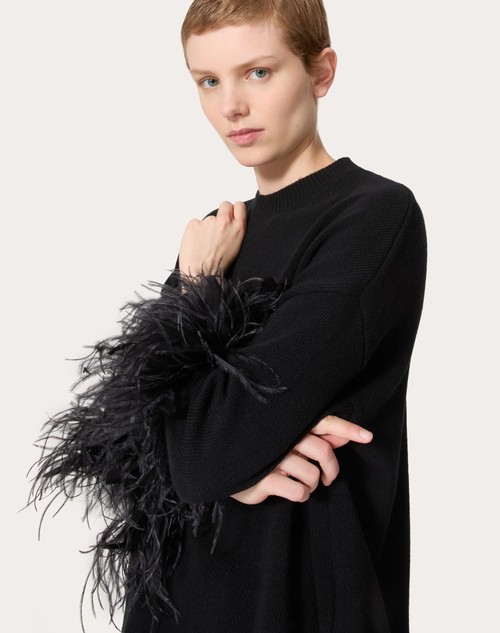 Red Valentino MAGLIA IN LANA CON PIUME