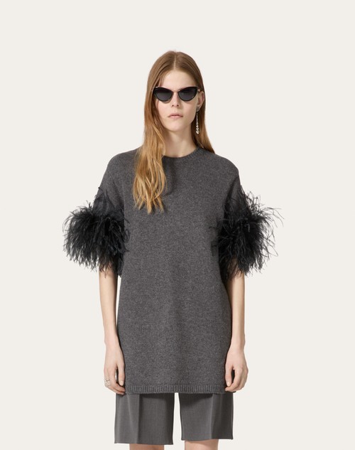 Red Valentino MAGLIA IN LANA CON PIUME