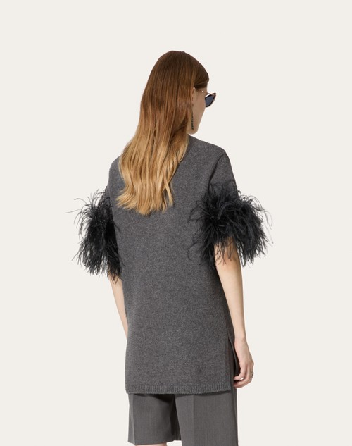 Red Valentino MAGLIA IN LANA CON PIUME