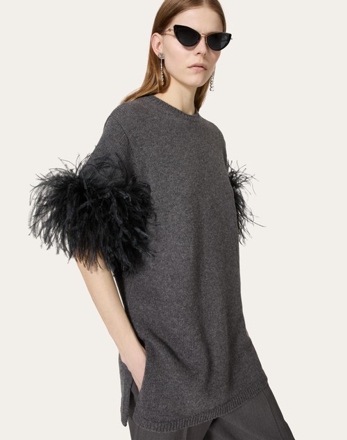 Red Valentino MAGLIA IN LANA CON PIUME