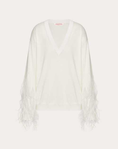 Red Valentino MAGLIA IN LANA CON PIUME
