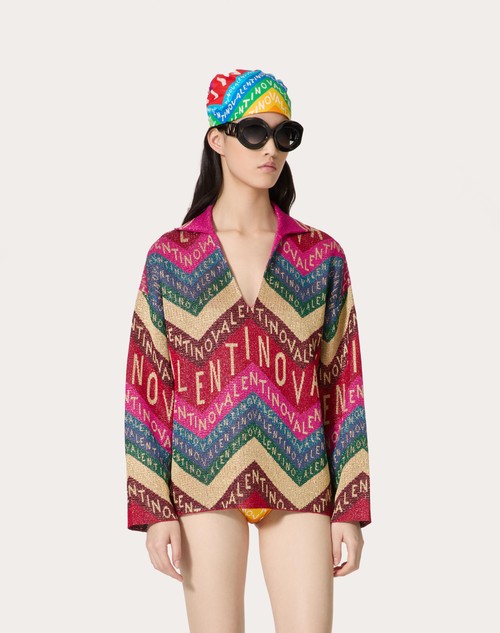 Red Valentino MAGLIA IN LUREX VALENTINO CHEVRON