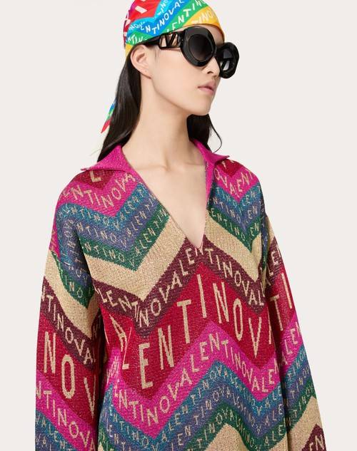 Red Valentino MAGLIA IN LUREX VALENTINO CHEVRON