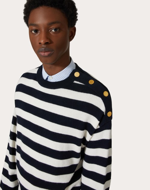 Red Valentino MAGLIONE GIROCOLLO IN LANA E COTONE