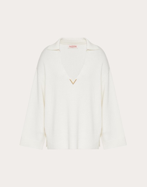 Red Valentino MAGLIONE IN CASHMERE V GOLD