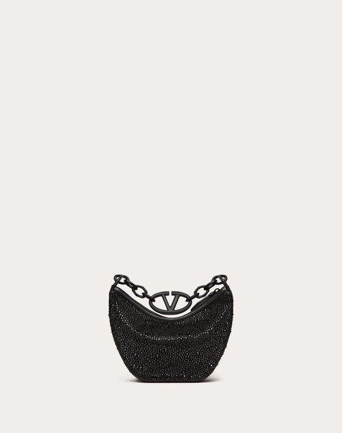 Red Valentino MINI HOBO VLOGO MOON BAG CON STRASS