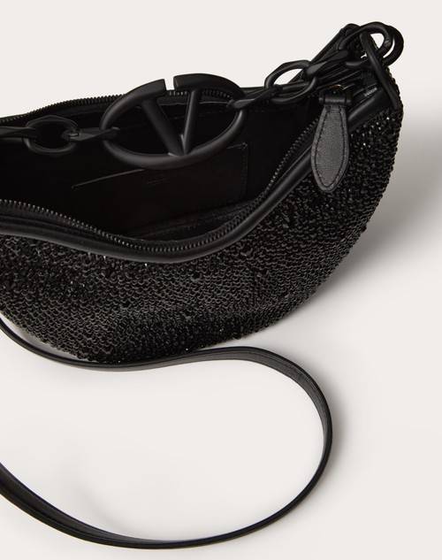 Red Valentino MINI HOBO VLOGO MOON BAG CON STRASS