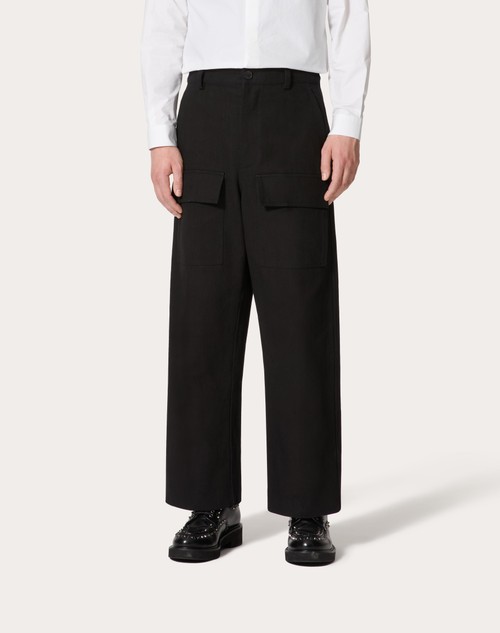 Red Valentino PANTALONE CARGO IN CANVAS DI COTONE