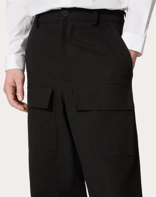Red Valentino PANTALONE CARGO IN CANVAS DI COTONE