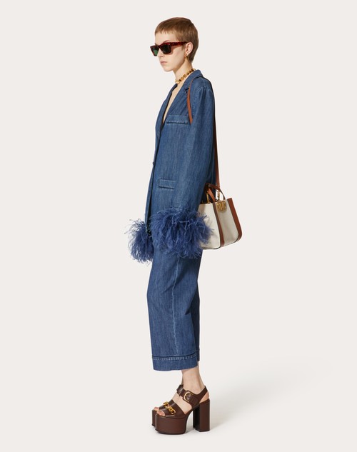 Red Valentino PANTALONE IN CHAMBRAY DENIM