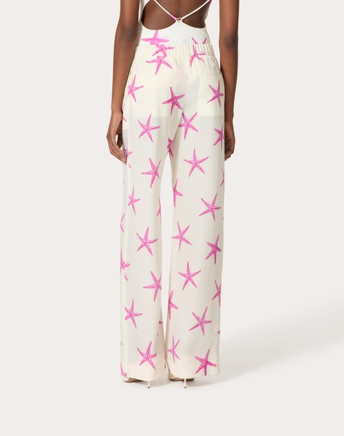 Red Valentino PANTALONI IN CREPE DE CHINE STARFISH