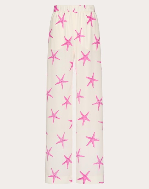 Red Valentino PANTALONI IN CREPE DE CHINE STARFISH