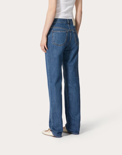 Red Valentino PANTALONI IN DENIM BLU MEDIO