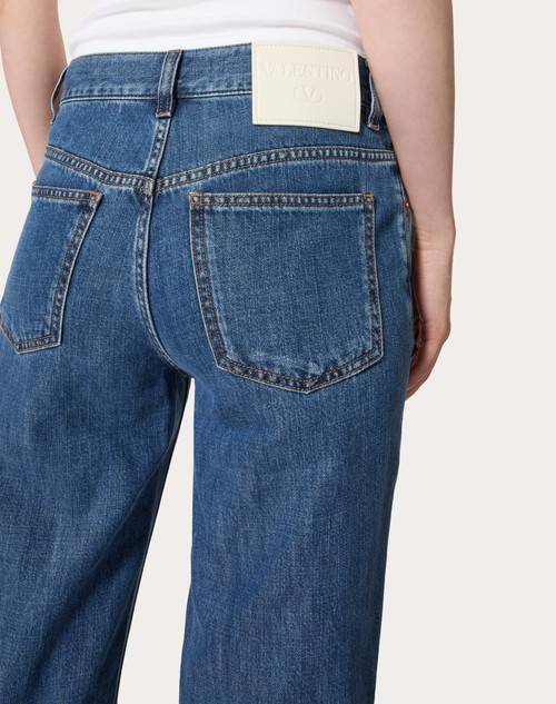 Red Valentino PANTALONI IN DENIM BLU MEDIO