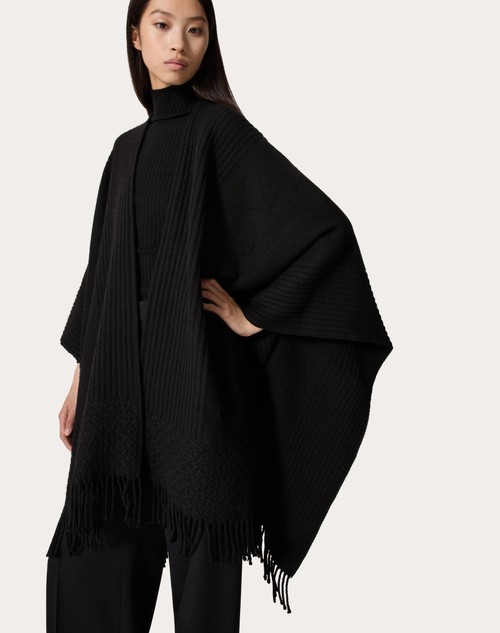 Red Valentino PONCHO VLOGO SIGNATURE IN CACHEMIRE