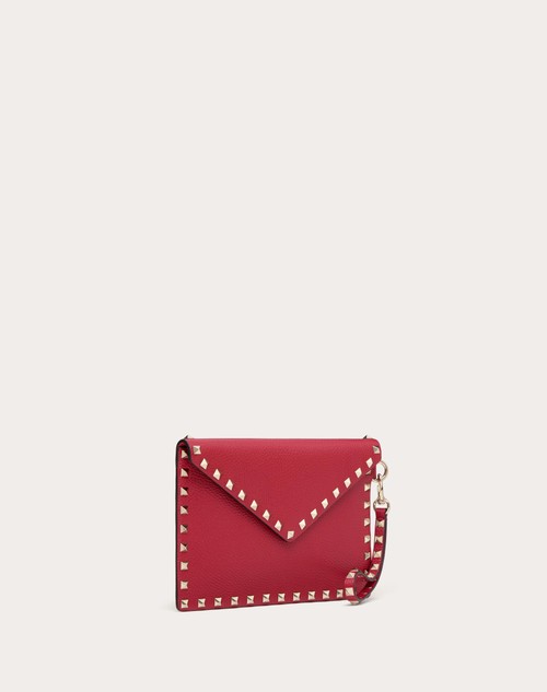 Red Valentino POUCH ROCKSTUD IN VITELLO GRANATO