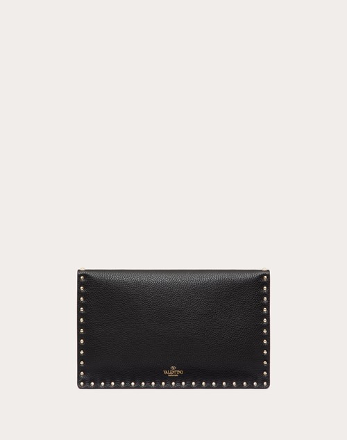 Red Valentino POUCH ROCKSTUD IN VITELLO GRANATO