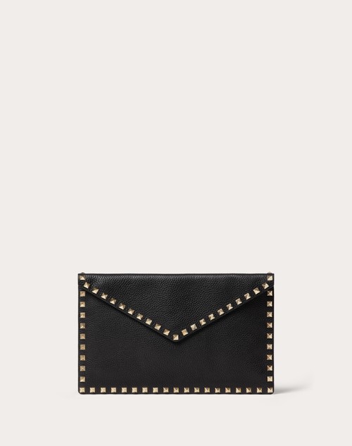 Red Valentino POUCH ROCKSTUD IN VITELLO GRANATO