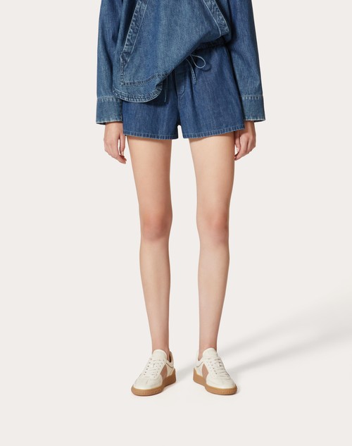 Red Valentino SHORTS IN CHAMBRAY DENIM
