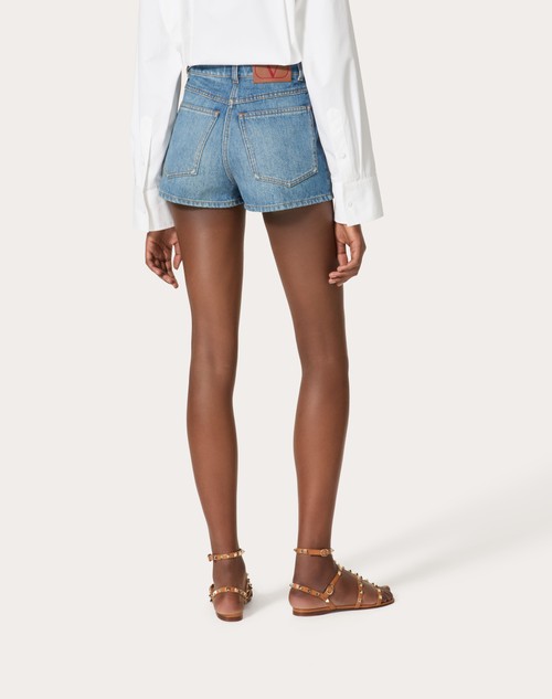 Red Valentino SHORTS IN DEEP BLUE DENIM
