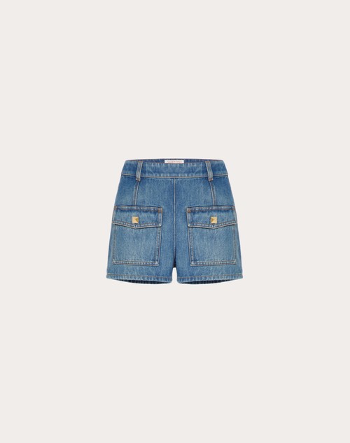 Red Valentino SHORTS IN DEEP BLUE DENIM