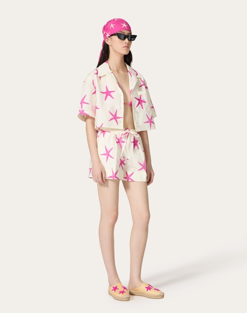 Red Valentino SHORTS IN POPELINE STARFISH