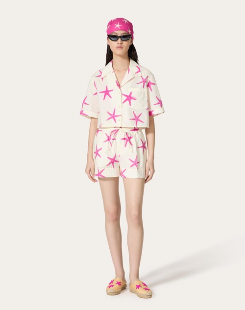 Red Valentino SHORTS IN POPELINE STARFISH