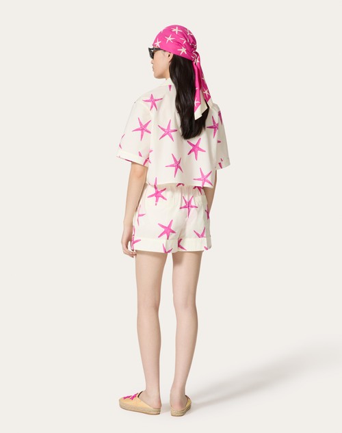 Red Valentino SHORTS IN POPELINE STARFISH