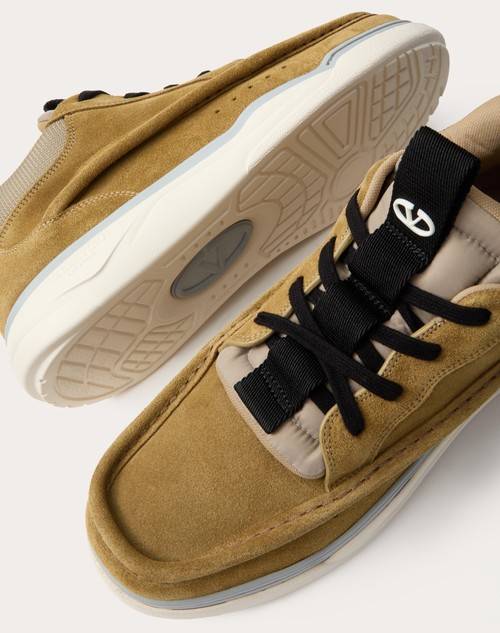 Red Valentino SNEAKER MID-TOP RUNBOOT IN CROSTA