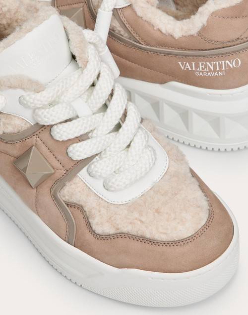 Red Valentino SNEAKER ONE STUD XL IN NABUK E LANA