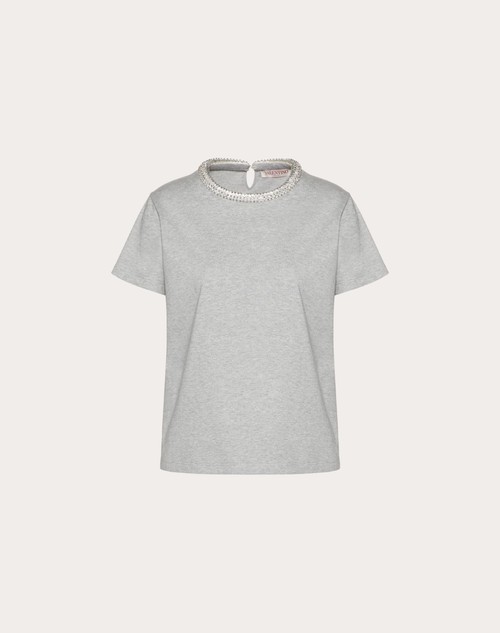 Red Valentino T-SHIRT IN JERSEY RICAMATA