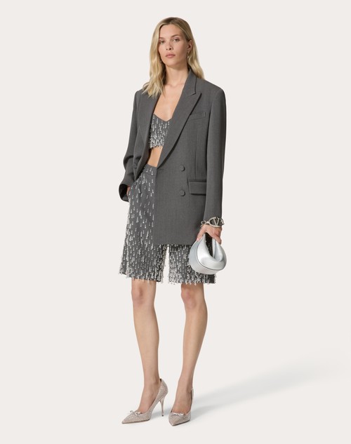 Red Valentino TOP IN ACTIVE GABARDINE RICAMATO