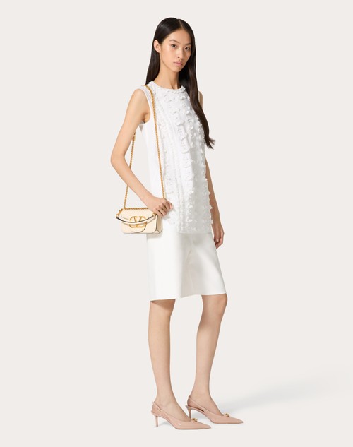 Red Valentino TOP IN COMPACT POPELINE RICAMATO