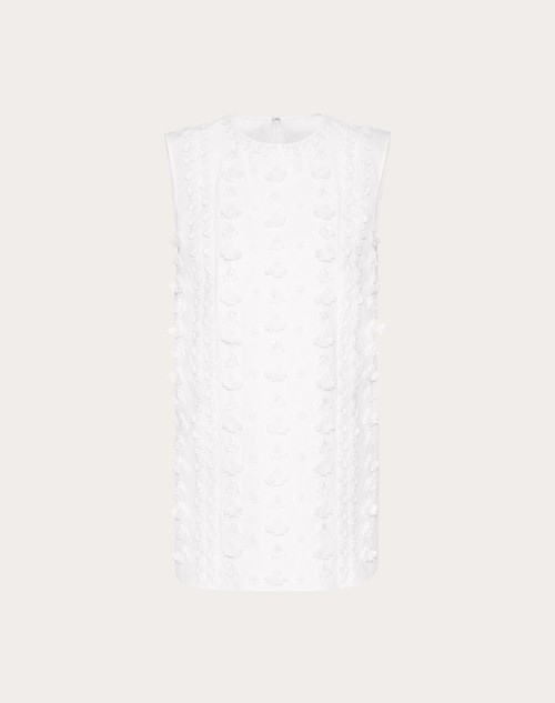 Red Valentino TOP IN COMPACT POPELINE RICAMATO