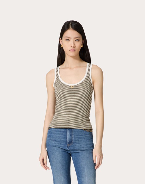 Red Valentino TOP IN COTONE E LUREX