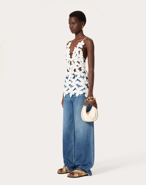 Red Valentino TOP IN PIQUET RICAMATO