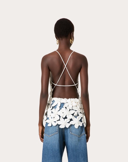 Red Valentino TOP IN PIQUET RICAMATO