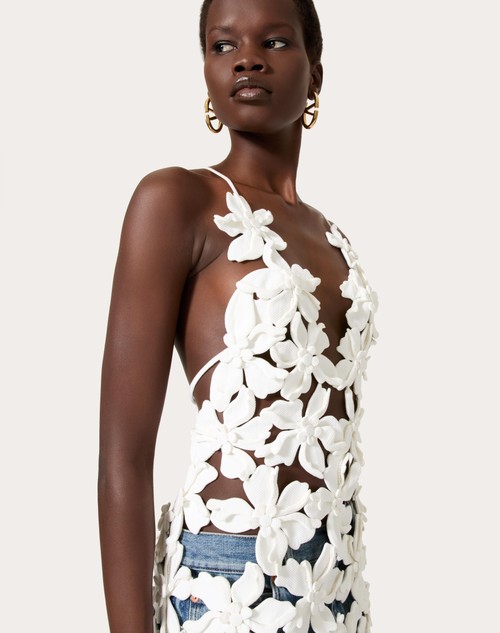 Red Valentino TOP IN PIQUET RICAMATO