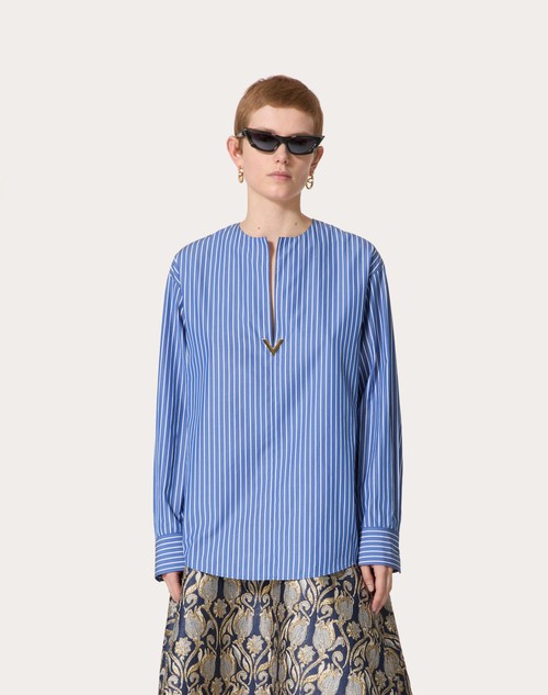 Red Valentino TOP IN POPELINE CONTRAILS