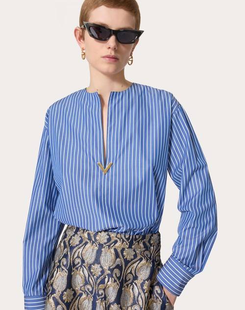 Red Valentino TOP IN POPELINE CONTRAILS