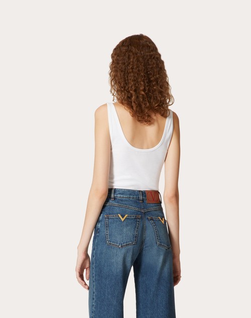 Red Valentino TOP IN RIBBED COTTON