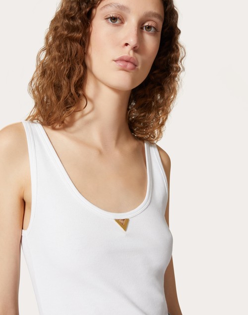 Red Valentino TOP IN RIBBED COTTON