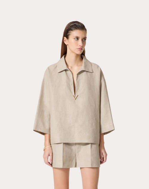 Red Valentino TOP IN TELA LINO