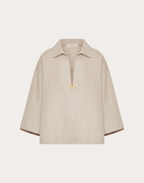 Red Valentino TOP IN TELA LINO