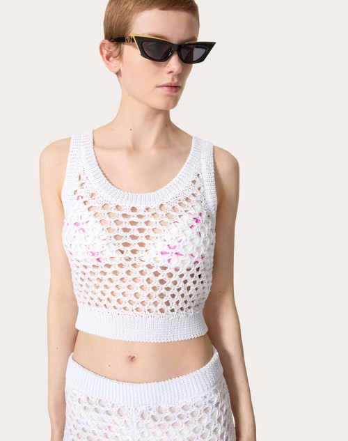 Red Valentino TOP IN VISCOSA, LUREX E PAILLETTES