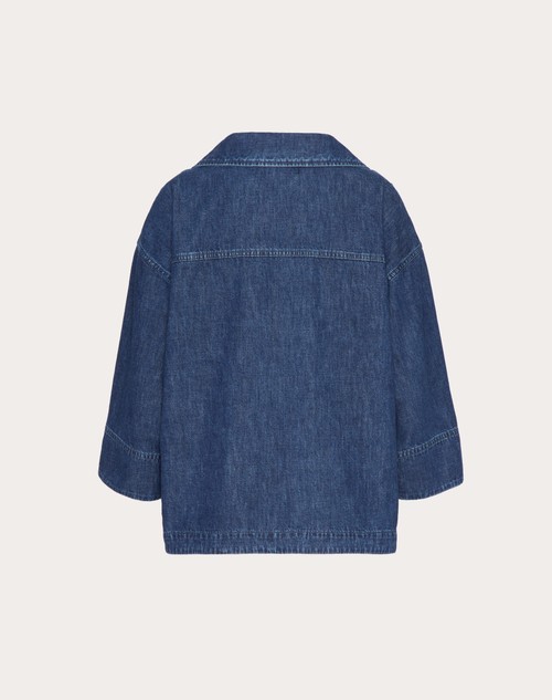 Red Valentino TOP KAFTANO IN CHAMBRAY DENIM
