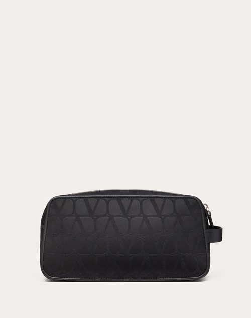 Red Valentino WASHBAG BLACK ICONOGRAPHE IN NYLON