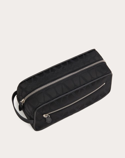Red Valentino WASHBAG BLACK ICONOGRAPHE IN NYLON
