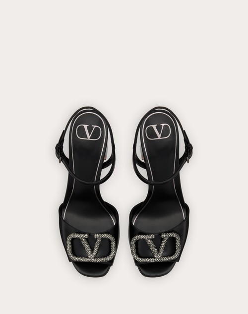 Red Valentino SANDALO CON PLATEAU VLOGO SIGNATURE IN VITELLO 115MM