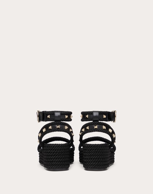 Red Valentino SANDALO FLATFORM ROCKSTUD IN VITELLO 45MM